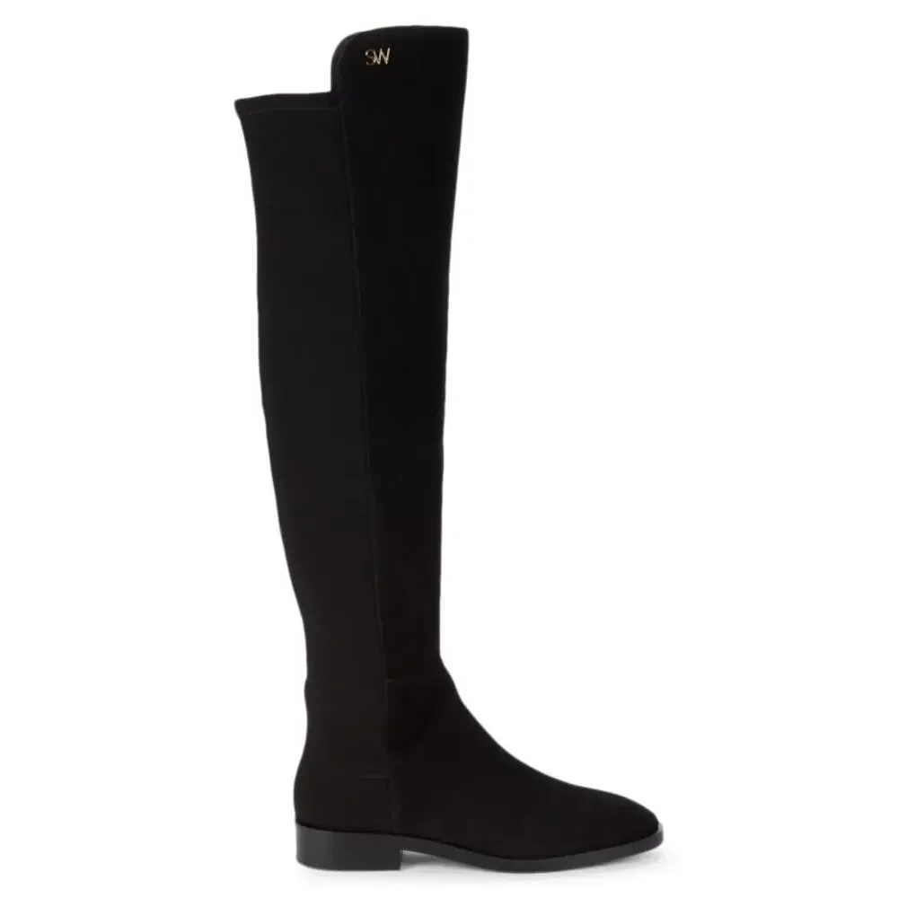 Stuart Weitzman Keelan Black Suede Leather Knee-High Boots Size 5.5‎